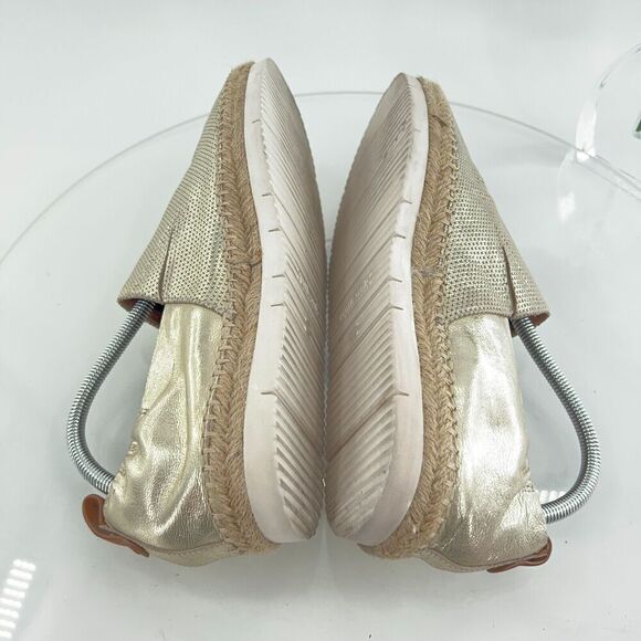 Gentle Souls Women's 10 Lara A-Line Sporty 2 Espadrilles Gold Leather Flats - Picture 9 of 15